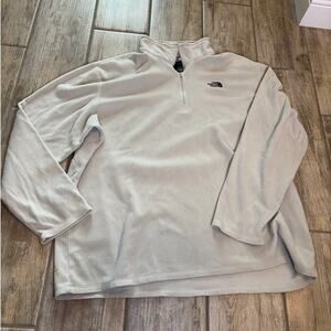 The North Face Mens Fleece Gray Fleece 1/4 Zip Long Sleeve Pullover Size XXL EUC